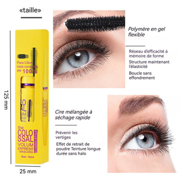 Mascara 4 pcs 4 têtes de brosse Mascara noir épais imperméable et résistant à la transpiration facile à enlever sans bavures